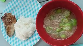 simple meal, miswa soup with pan grilled bangus
