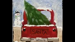 Old Red Truck Painting
