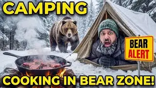 Solo Camping in a Bear Zone | Alone in Frozen Forest Scary Night Survival | in the Most Dangerous