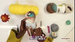 Essential tools and materials for crocheting. @Chlomeyo