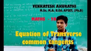 Find the Equation of Transverse common tangents to the given circles.