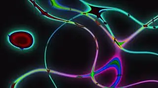 Electrifying neon light trails flowing across black background - vibrant, colourful animation
