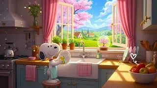 Snoopy&rsquo;s Spring clean up Kitchen 🌸 Chill lofi Beats to Calm & Relax 🌿 Gentle Lofi Peaceful Day