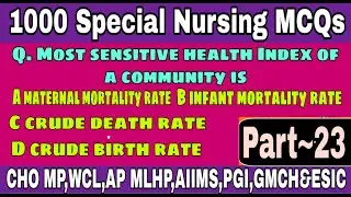 1000 Special Nursing MCQs for CHO MP, WCL, AP MLHP, AIIMS, PGI,GMCH,ESIC&All Exams || NursingTrends