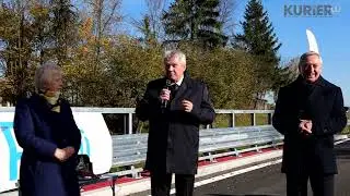Uroczystość oficjalnego otwarcia mostu w miejscowości Świerże-Panki, w gminie Zaręby Kościelne