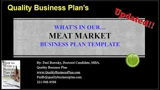 What&rsquo;s in our MEAT MARKET Business Plan Template by Dr. Paul Borosky, MBA.