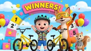 Baby & Fox Racing 🚴&zwj;♂️🦊 | Fun Kids Bike Race | Learn Numbers & Celebrate Winning | cocomokidz