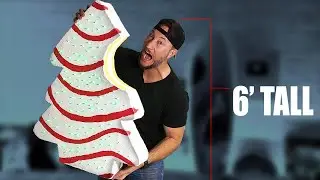 I Made GIANT DIY Christmas Tree Cake out of CARDBOARD!
