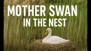 🌿🦢Mother Swan in the nest. Relaxing vibe with nature in urban city park.