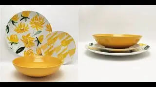 Unleash Elegance with 18pcs Light Yellow Dinnerware!