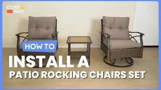 How to Install the 3 Pieces Outdoor Swivel Rocking Chairs Set | 58436279 #costway #howto