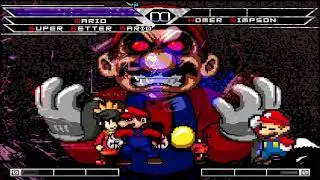KOF MUGEN Tag Mario (Poyochan), Super Better Mario & Ashley vs Homer Simpson