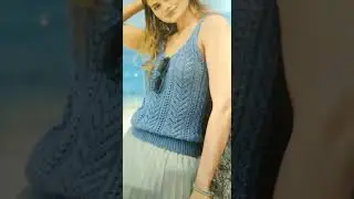 Шикарный ажурный топ спицами. Мастер-класс.Chic openwork top with knitting needles. Master class.