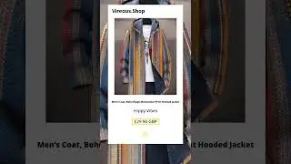 Men's Coat, Boho Hippy Multicolour Print Hooded Jacket #hippy #fashion #boho #bohostyle #mensfashion