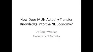 Harris Centre Synergy Session: How Memorial Actually Transfers Knowledge to the NL Economy