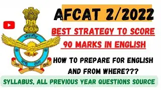 Best Strategy for Afcat 2 2022 English|Previous Year Paper|English Syllabus#afcat2022#afsb#english