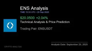 ENS (ENSUSDT) Technical Analysis - Price Prediction & Buy or Sell September 29, 2025