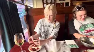 Lemhouse Granddaughters eating crawfish at Jake&rsquo;s  Famous Crawfish restaurant 