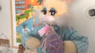 Villager070 easter bunny vintage animated store display on