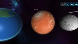 Mars' Moons vs Our Moon vs Mars vs Our Home by Size
