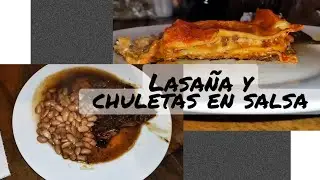 Lasaña y chuletas en salsa| @Recetas_del_mañana 