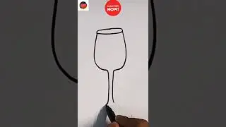 Draw a simple wine glass using these simple steps #shorts #ashortaday Canvassing Passion