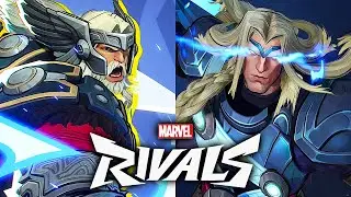 Marvel Rivals - All Thor Abilities, Skins, Emotes, Intro & MVP Animations (4K 60FPS)