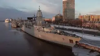 the german frigate f 221 hessen in riga SBV 334709634 4K de