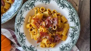 Pumpkin Rigatoni with Crispy Prosciutto - 30 Minute Recipe!