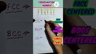 COORDINATION NUMBER IN BCC ; FCC ; SCC | 😗😜TRICK # SHORTS