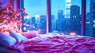 (NO ADS) Ultimate Pink Rainy Bedroom Ambience 🌸 | Cozy ASMR for Sleep & Relaxation