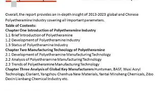 Polyetheramine Market Research Report 2018 Current Market Status, Share and Competition