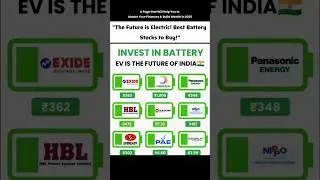 Invest In Battery Stocks, EV is The Future Of India!
