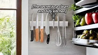 knife Storage Ideas: Ninonly Magnetic Knife Strip | Secret to a clean & tidy kitchen #ninonlykitchen