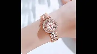 (YMFS00015GD-JM2)Women's Wrist  Watch Gypsophila Bracelet For Hallows/Golden Watch + Bracelet