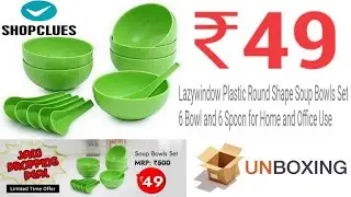 Lazywindow Plastic Round Shape Soup Bowls Set 6 Bowl and 6 Spoon for Home and Office Use Unboxing