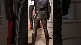 Black Leather Pants with White Stripes by Leather Gear #leathergear #myleathergear