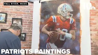 Fall River artist captures Patriots' spirit with painting project ahead of Super Bowl