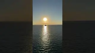 Watching A Boat Sail Into the Sunset From Our Cruise Ship | Relaxing Ocean Views at Sea #cruise