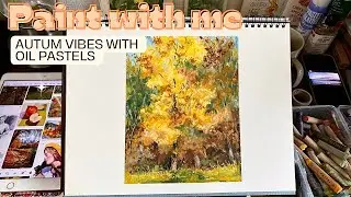 Oil Pastel Painting Tutorial | Autumn Landscape Step by Step🍂🍁