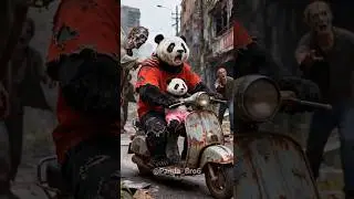 Zombies are coming! Can the panda escape this fate? #panda #story #shorts