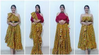 Ruffle saree draping in 4 different ways |stylingtipsntricks
