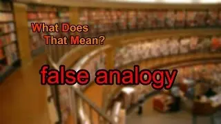 What does false analogy mean?