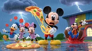 Mickey Mouse&rsquo;s Pizza Party Got Out of Control in the Rain! 🍕🌧️ | Funny 3D Cartoon for Kids