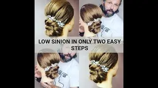 #EASYHAIRSTYLES #SINION #EASYUPDO LOW BUN HAIRSTYLE IN TWO EASY STEPS