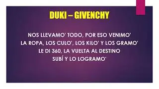 KARAOKE DUKI --  GIVENCHY KARAOKE