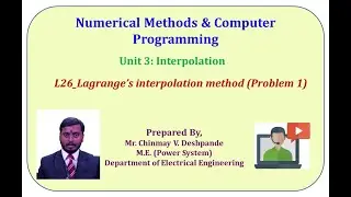 L26 Lagrange’s interpolation method Problem 1