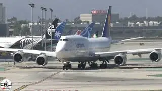 ▶️ LAX REPLAY | Lufthansa 747 piloted by Captain Kim taxing to runway 25L July 4, 2023