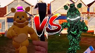 Hello Neighbor FredbearRunaway for Android - V1 Vs V2 Comparison (FNAF Mod)