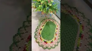 Овальный вязаный крючком коврик в виде тюльпана 🌷 #дом #вязаниекрючком #вязаниекрючком #рукоделие...